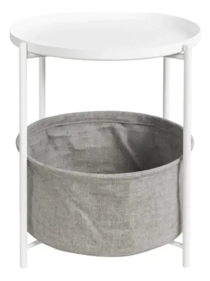 Mesa Auxiliar Ratona Redonda Con Canasto Desmontable Living - Imagen 2