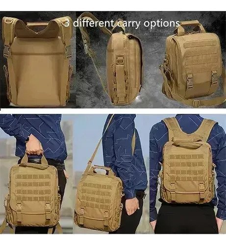 Mochila Táctica 3 En 1 Tipo Bolso Para Tablet Notebook - Imagen 4
