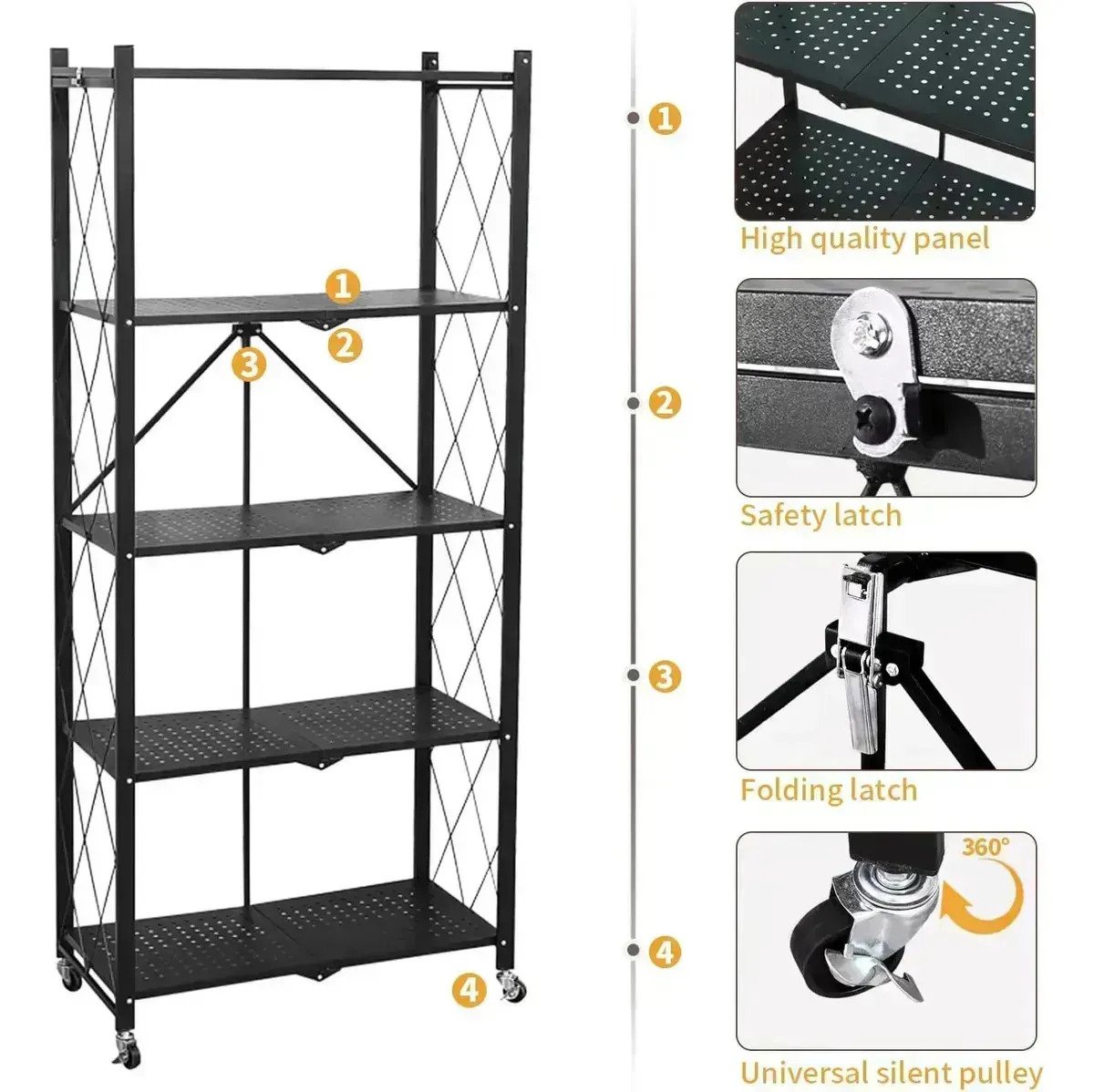 Carrito Plegable Organizador 5 Niveles Cocina - Imagen 3