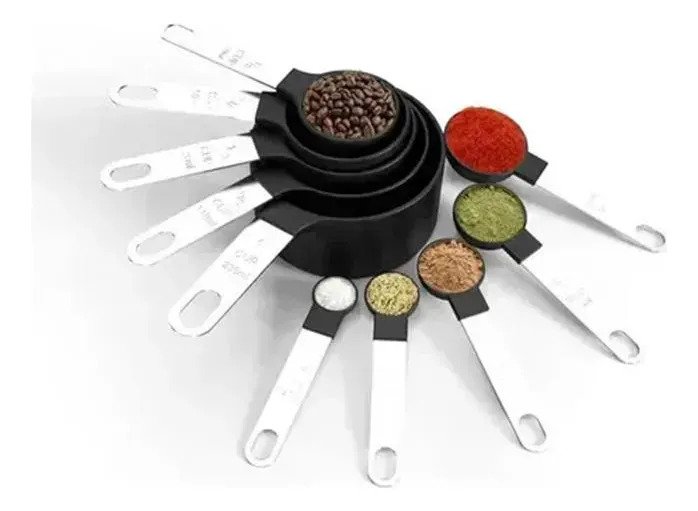 Set De 10 Piezas De Cucharas Y Tazas Medidoras Dosificadoras