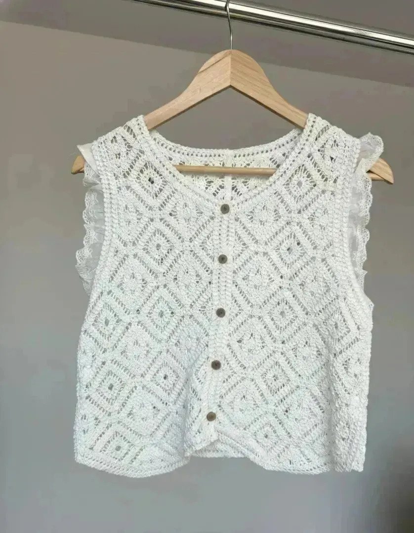 Set 2 Piezas T Short Pantalon + Chaleco Mujer Tejido Fem - Imagen 3