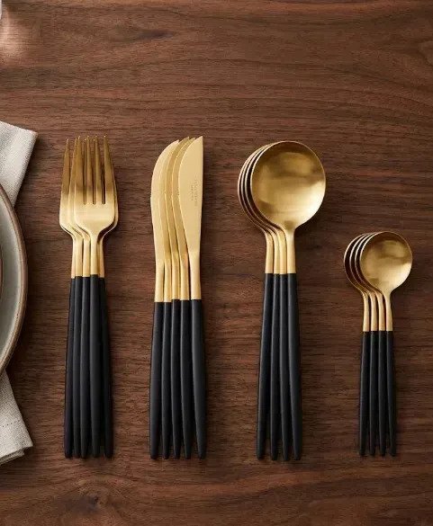 Set X24 Piezas Cubiertos Acero Inoxidable Tenedor Cuchillo