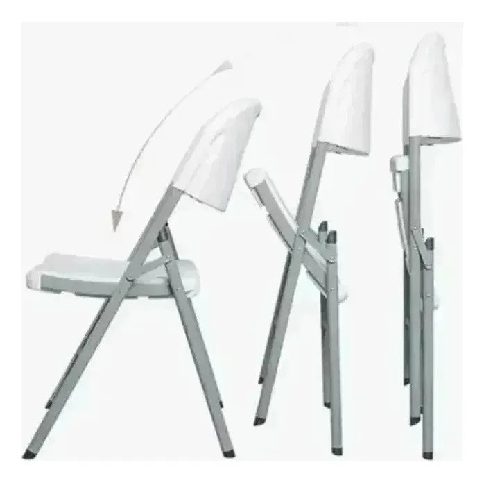 Pack De 6 Sillas Plegables Reforzadas De Blanco Para Hogar - Imagen 4