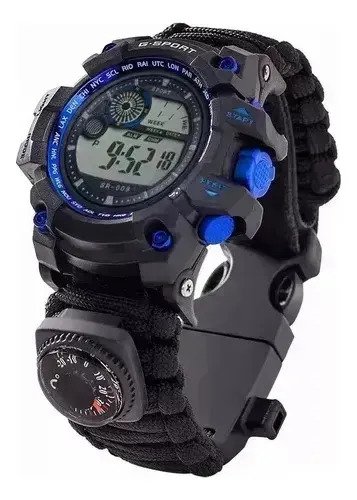 Reloj De Supervivencia Militar Táctico 7 En 1 Con Pedernal