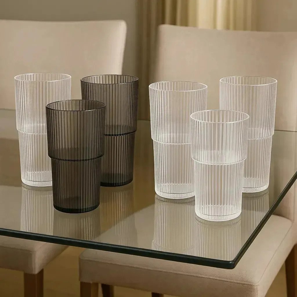 Set X6 Vasos Acrílico 600 Ml Irrompibles Frio Calor Fiestas - Imagen 4