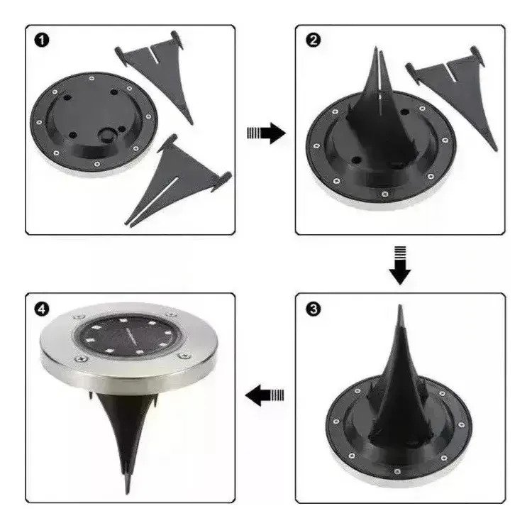 Pack 4 Estacas Solares Pincho 8 Leds Exterior - Imagen 5