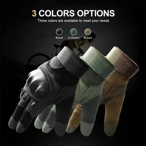 Guantes Tacticos Para Moto Dedo Largo Tactil Protección - Imagen 2