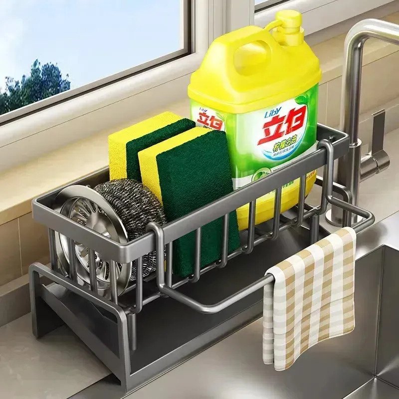 Organizador Bacha Pileta Cocina Con Toallero Porta Esponja - Imagen 4