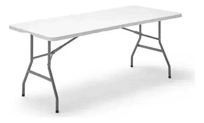 Mesa Plegable Valija 180 Cm Blanca Jardin Fiesta Reforzado Blanco - Imagen 8
