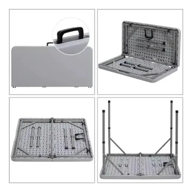 Mesa Plegable Cuadrada Plástico Resistente 86cm Jardin Exter - Imagen 3
