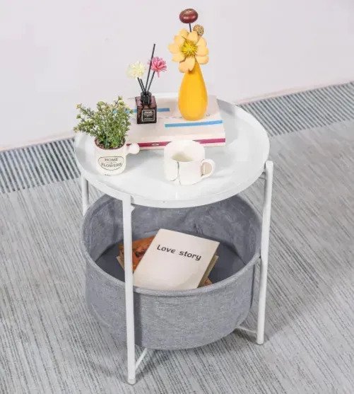 Mesa Auxiliar Ratona Redonda Con Canasto Desmontable Living - Imagen 5