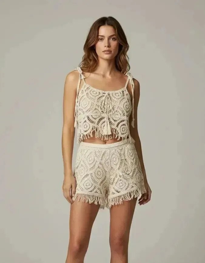 Conjunto 2 Piezas Musculosa + Short Tejido Femenino