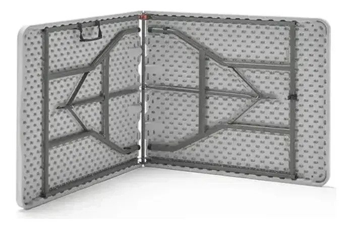 Mesa Plegable Valija 180 Cm Blanca Jardin Fiesta Reforzado Blanco - Imagen 5