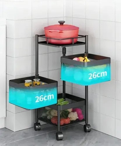 Carro Organizador 3 Niveles Estante Para Hogar Multiusos - Imagen 2