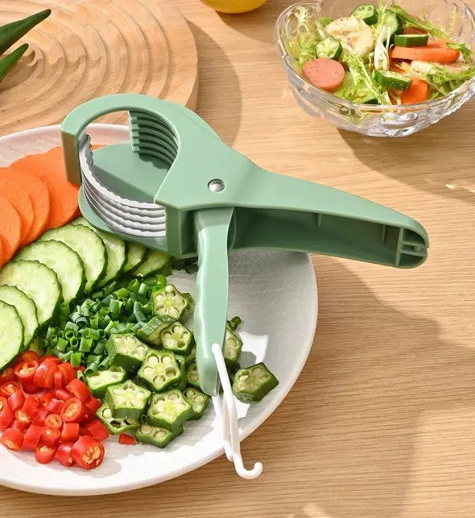 Cortador Rebanador Tijera Multiuso Vegetales Frutas Acero - Imagen 3