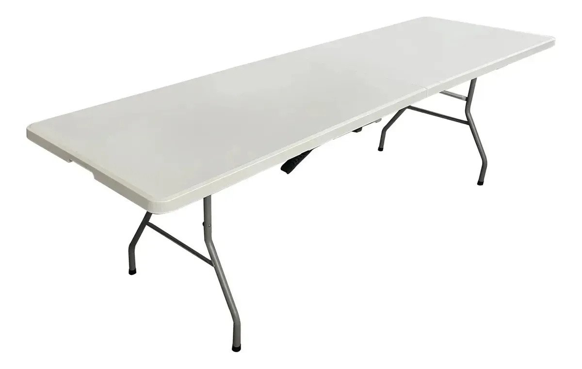 Mesa Plegable 240 Cm Valija Playa Picnic Blanca - Imagen 7