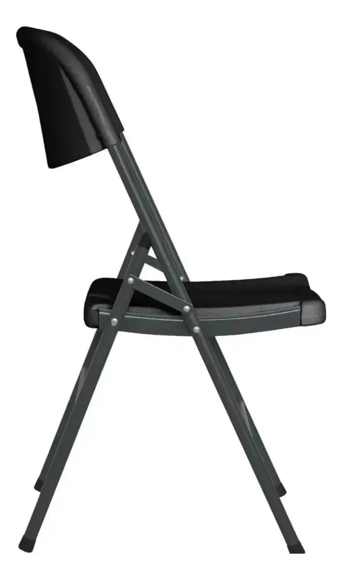 Silla Plegable Reforzada Negro O Blanco X2 Unidades Jardin - Imagen 5
