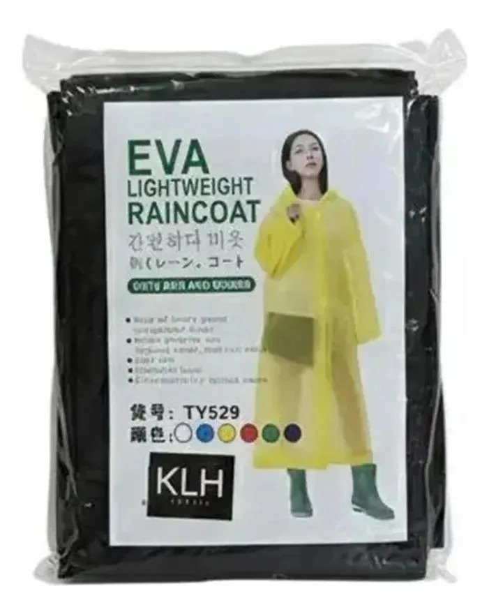 Piloto De Lluvia Unisex Adulto Liviano Reutilizable Plastico Negro 115x138x58 - Imagen 2
