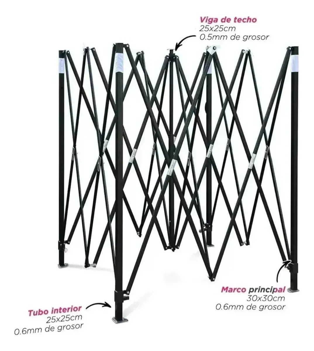 Gazebo Carpa Plegable Impermeable Con Paredes 3 X 3 - Imagen 2