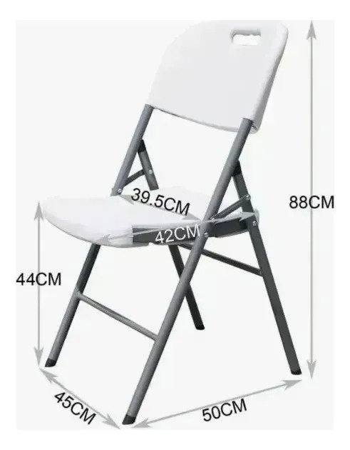 Pack De 6 Sillas Plegables Reforzadas De Blanco Para Hogar - Imagen 5