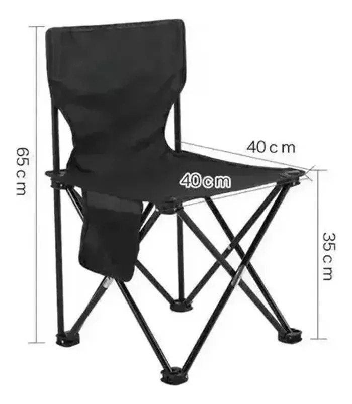 Silla De Camping Con Bolsillo Lateral De 65x40 Cm - Imagen 2