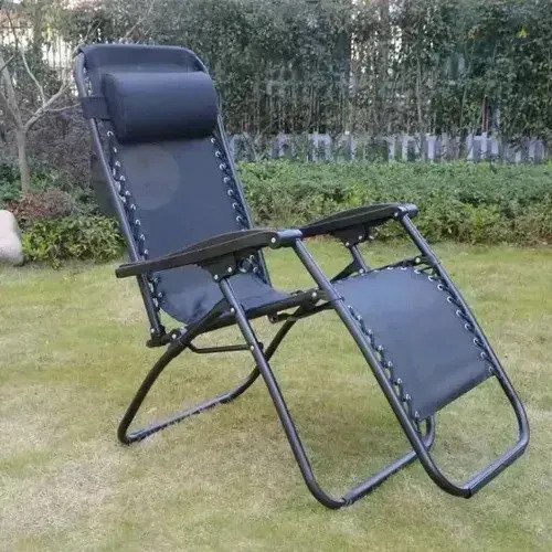 Reposera Plegable Gravedad Cero Playa Camping Jardin Negra - Imagen 4