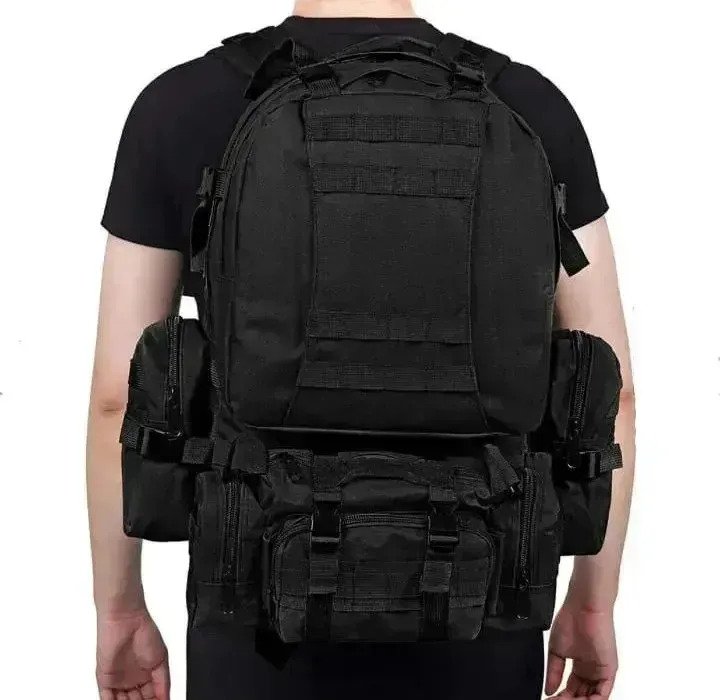 Mochila Táctica De 60 Litros Con 3 Bolsas Sistema Molle - Imagen 6