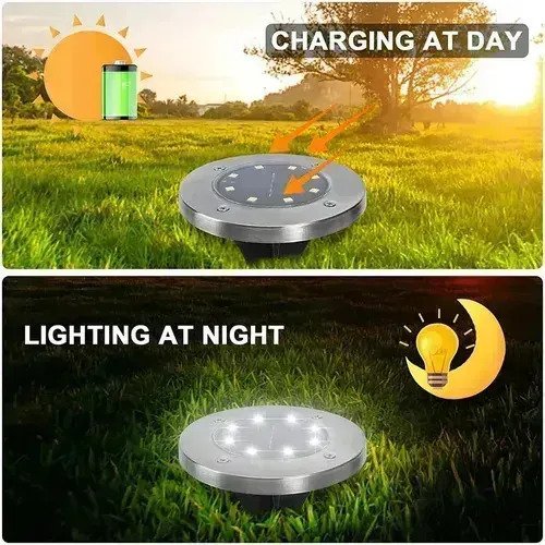 Pack 4 Estacas Solares Pincho 8 Leds Exterior - Imagen 8