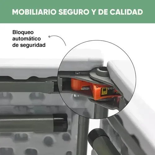 Mesa Plegable Valija 180 Cm Blanca Jardin Fiesta Reforzado Blanco - Imagen 7