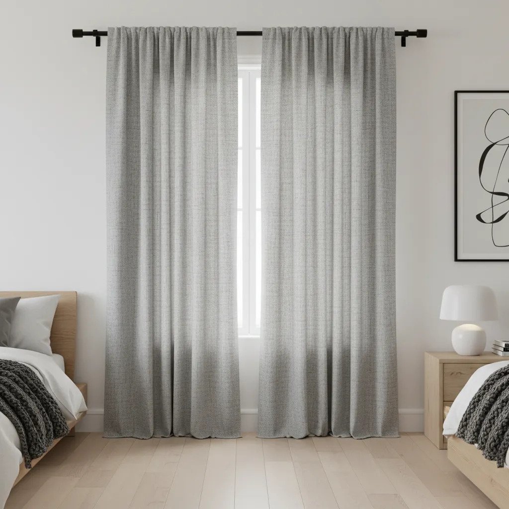 Cortina Blackout Lino 140x210 Cm 2 Paños Total Oscuridad