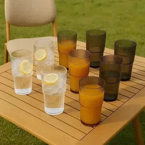 Set X6 Vasos Acrílico 600 Ml Irrompibles Frio Calor Fiestas - Imagen 3