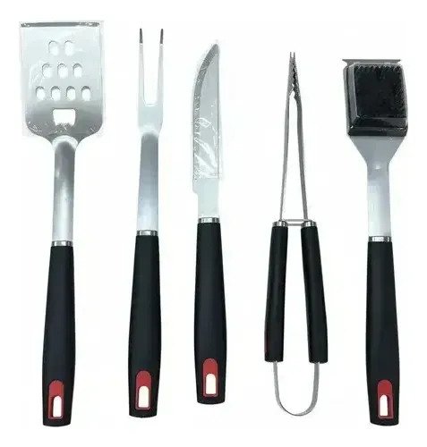 Set Parrillero X6 Utensillos De Asador Bbq Con Estuche - Imagen 4