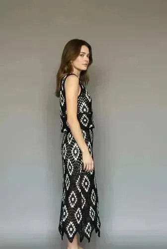 Set 2 Piezas Top Musculosa + Pollera Larga Mujer Tejida Fem - Imagen 6