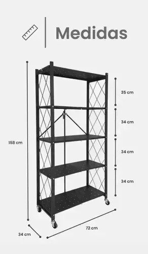 Carrito Plegable Organizador 5 Niveles Cocina - Imagen 2