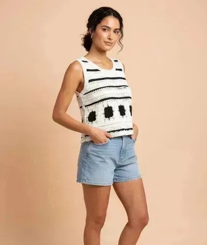 Musculosa Remera Tejida Mujer Delicada Verano Premium