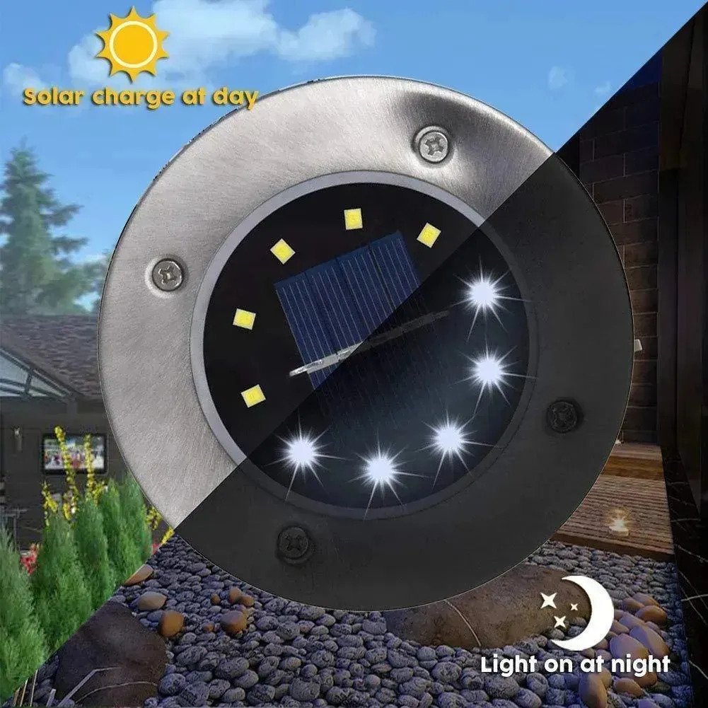 Pack 4 Estacas Solares Pincho 8 Leds Exterior - Imagen 3