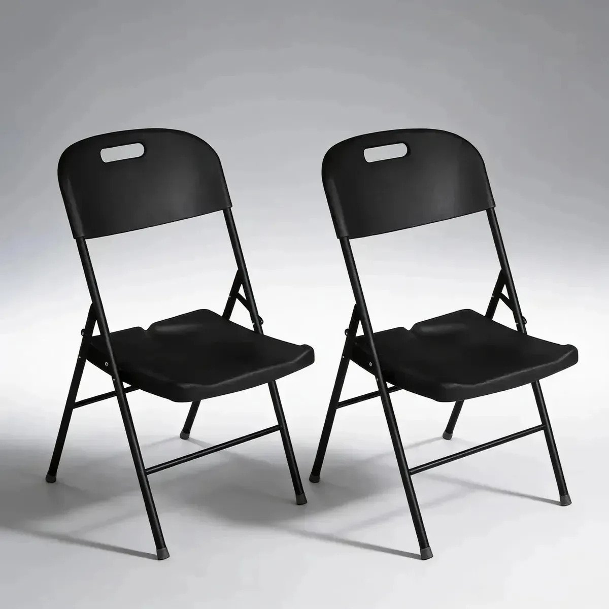 Silla Plegable Reforzada Negro O Blanco X2 Unidades Jardin - Imagen 8