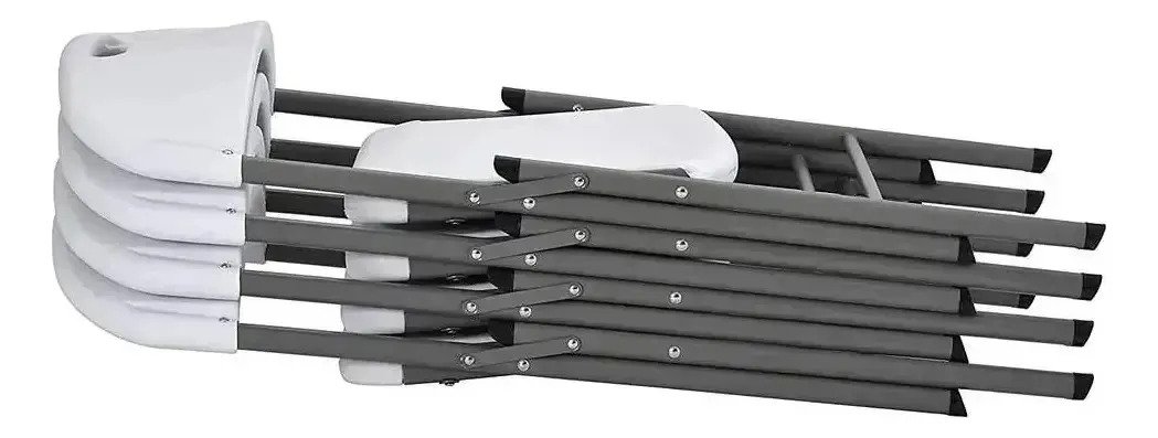 Silla Plegable Reforzada Negro O Blanco X2 Unidades Jardin - Imagen 3