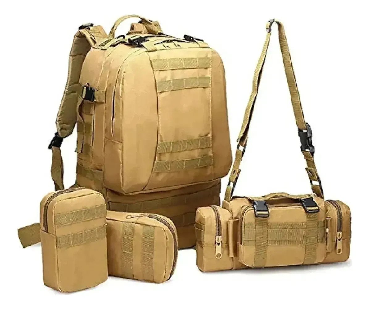 Mochila Táctica De 60 Litros Con 3 Bolsas Sistema Molle - Imagen 7