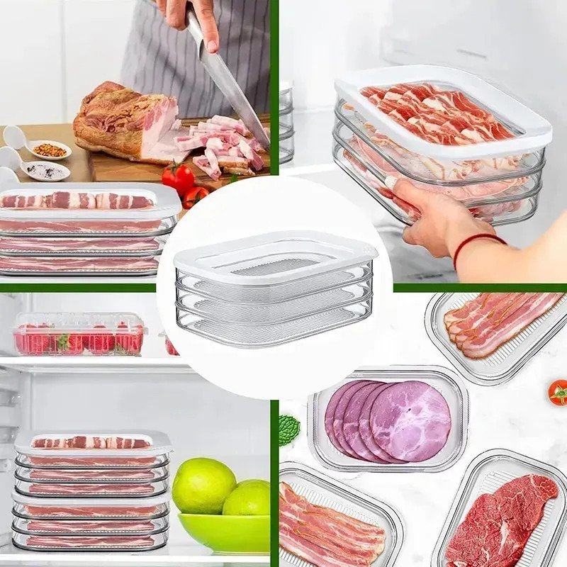 Contenedor Organizador Hermetico Fiambre Heladera 3 Niveles - Imagen 6