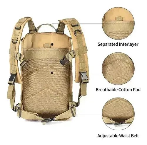 Mochila Táctico Militar Reforzada Para Camping De 25 Litros - Imagen 2