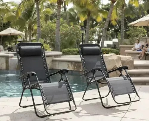 Reposera Plegable Gravedad Cero Playa Camping Jardin Negra